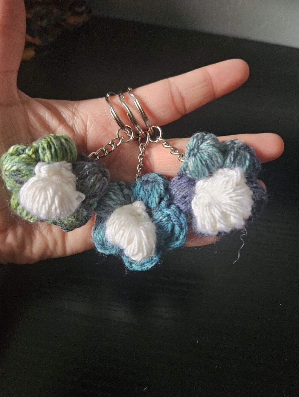 Handmade Crochet Flower Keychain - Picture 1 of 6